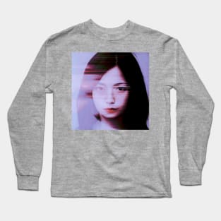 ALL THE MISTAKES Glitch Art Portrait Long Sleeve T-Shirt